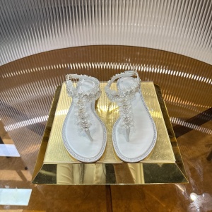 rene caovilla margot floral crystal thong sandal shoes